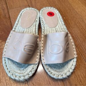 bebe Cream Espadrille Slide Sandals